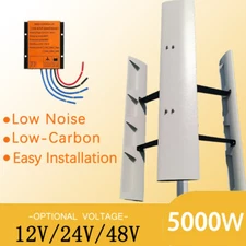 5000W Vertical Wind Turbine Generator 3 Phase 24V 48V Wind Power w/ Controller