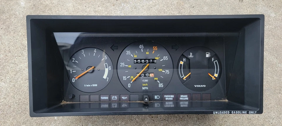 Cuadro de instrumentos Volvo 240 1981-1985 velocímetro turbo GL reloj 242 244 245 Foto 2 de 4