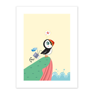 Papageientaucher Reise Reise Druck Leinwand Premium Wanddeko Poster