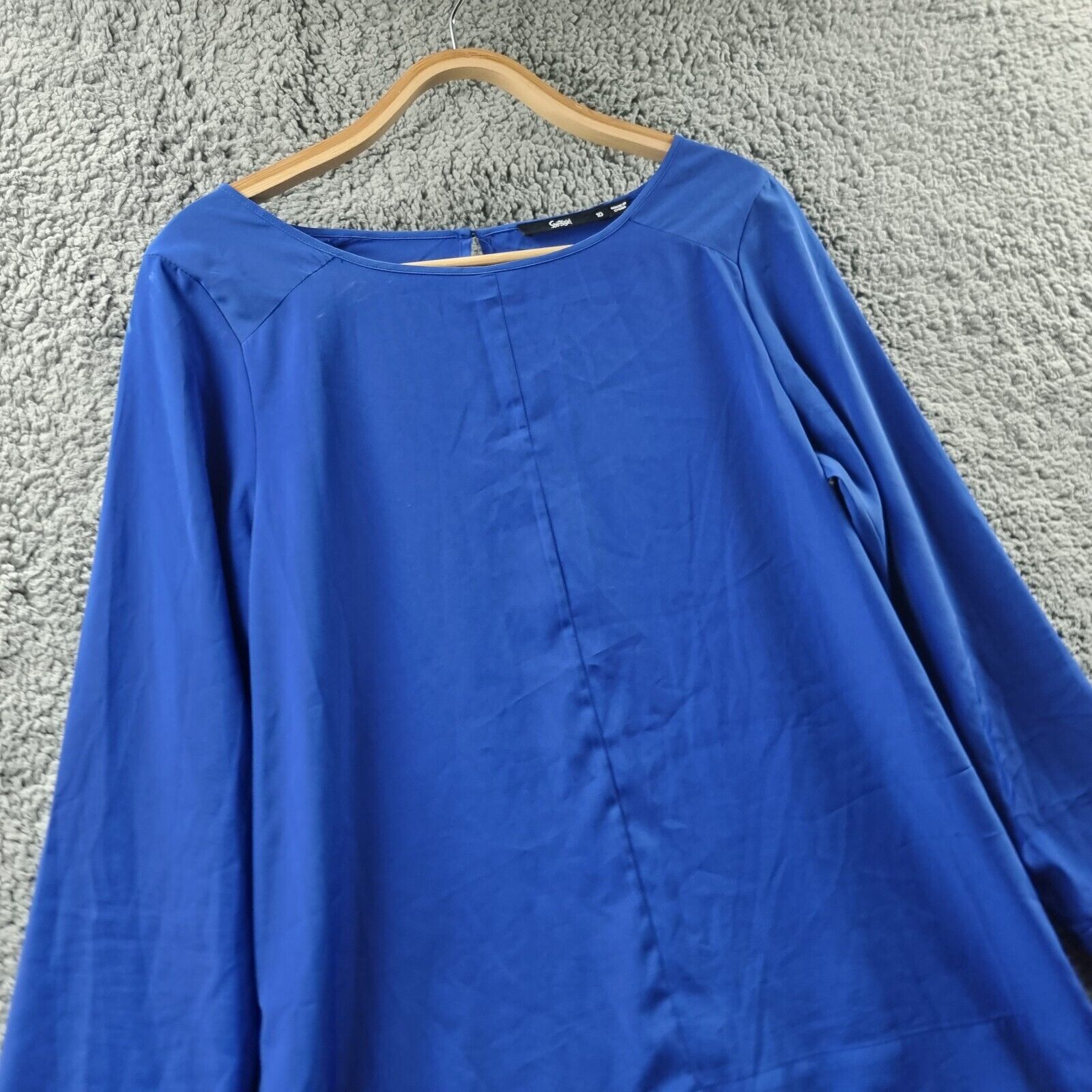 SPORTSGIRL Womens Top Size 10 Blue Long Sleeve Round Neck - Picture 2 of 14