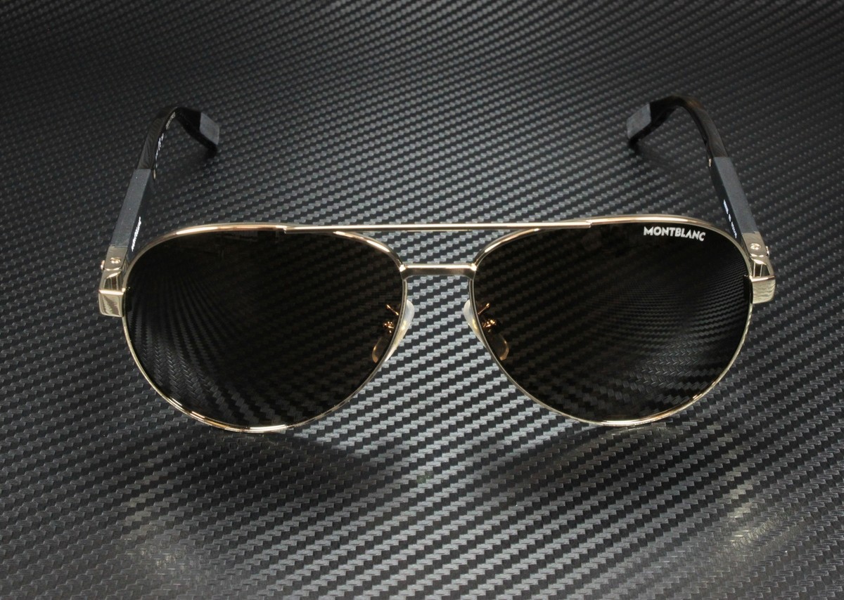MONTBLANC MB0032S 003 Aviator Gold Brown 61 mm Men 