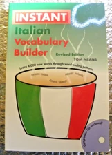 Instant Vocabulary Builder Ser.: Italian by Tom Means Book & CD 2003 Paperback