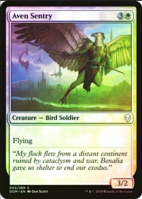 Magic MTG TCG Dominaria 2018 Aven Sentry 3/269 FOIL