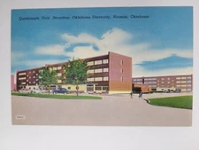 Girls' Dormitory, Oklahoma University Norman, Oklahoma. Vintage Linen Postcard