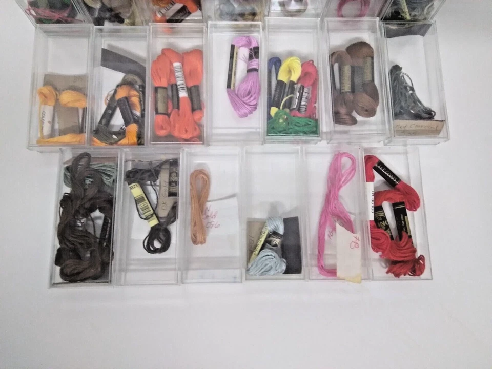 Lot of 50+ embroidery thread skeins DMC floss w Cases card holder ring colors - Image 2 of 4