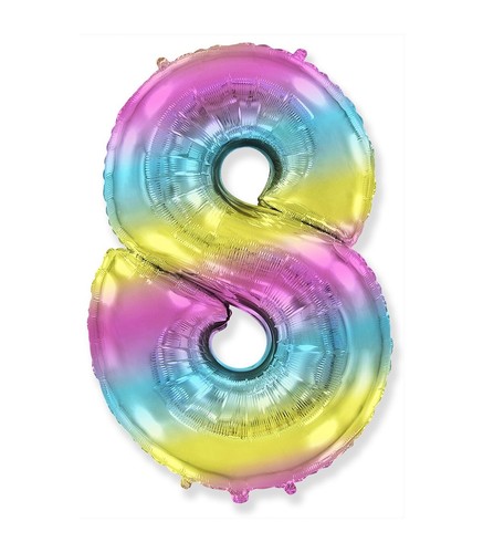 Palloncino numero Mylar 35 cm Multicolor gigante pallone festa - Foto 10 di 11