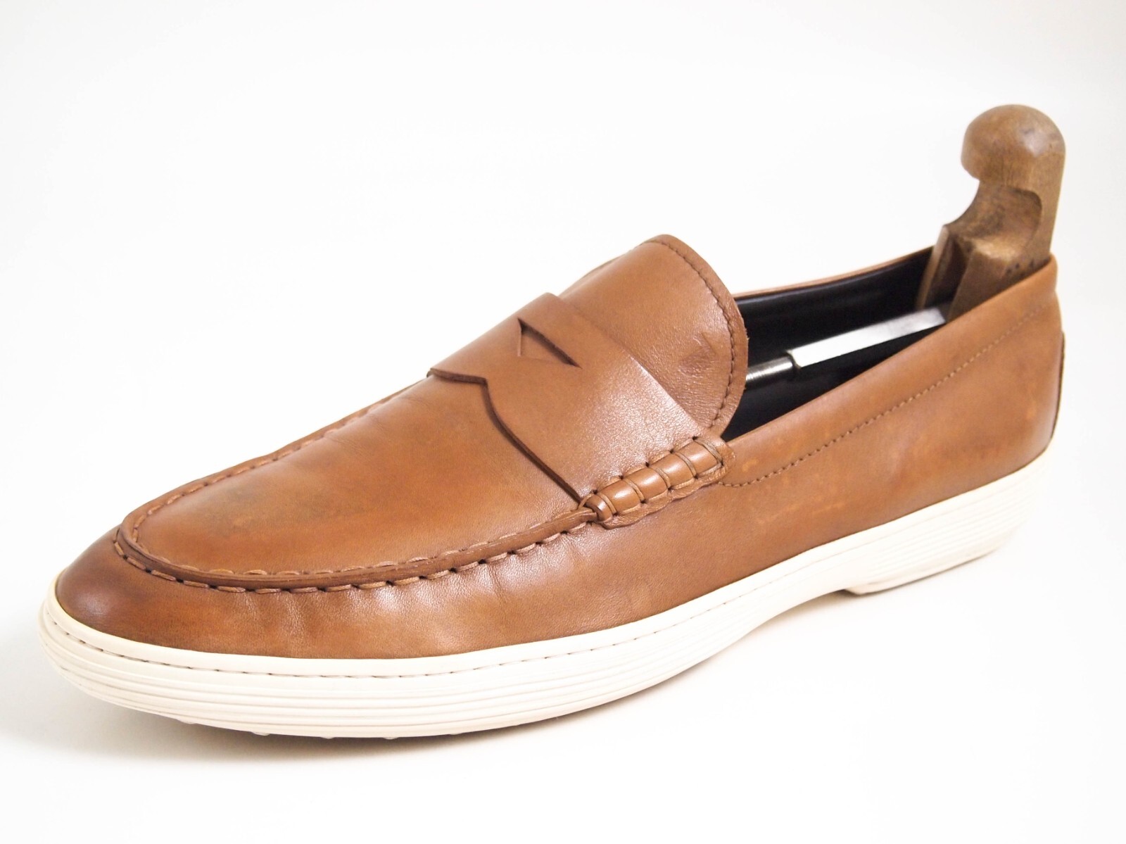 Tod's Penny Loafers Brown Leather Mens 