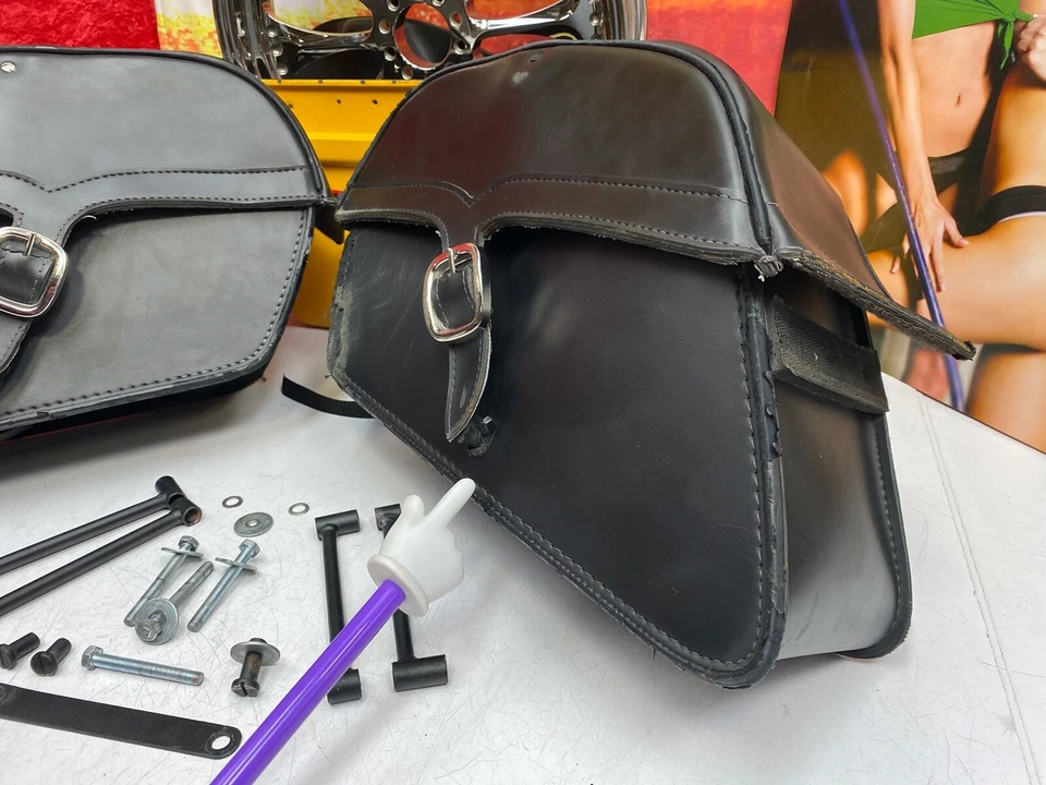 🔥Harley Honda Yamaha Suzuki Slanted Locking Zip Off Throw Over Saddlebags🔥 - Image 4 of 4