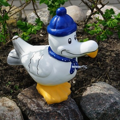 Möwe lustig Mütze Maritim Sylt Ostsee Nordsee Figur Statue Skulptur Meer Strand