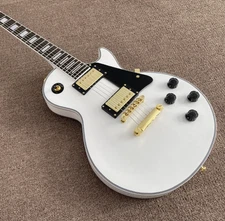 US Warehouse LP white electric guitar HH pickup gold hardware mahogany body