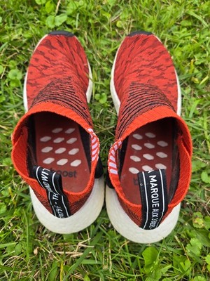 Adidas NMD CS1 Primeknit Boost Red Black Slip On Sneakers Men's Size 12
