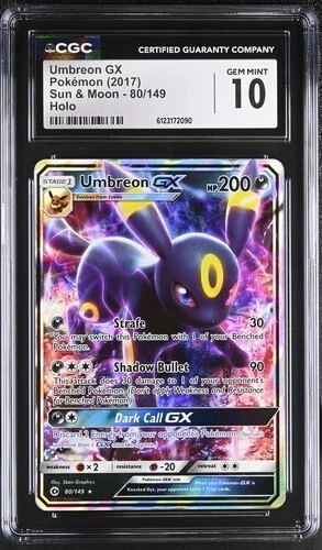 Pokémon Umbreon GX 2017 Sun & Moon 80/149 Holo CGC 10