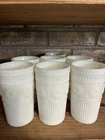 11 Pioneer Woman ADELINE Vintage Style Embossed Milk Glass Tumbler Glasses Set