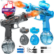 Electric Water Gun for Kids Adults, 2 Pack Automatic Squirt with LED...