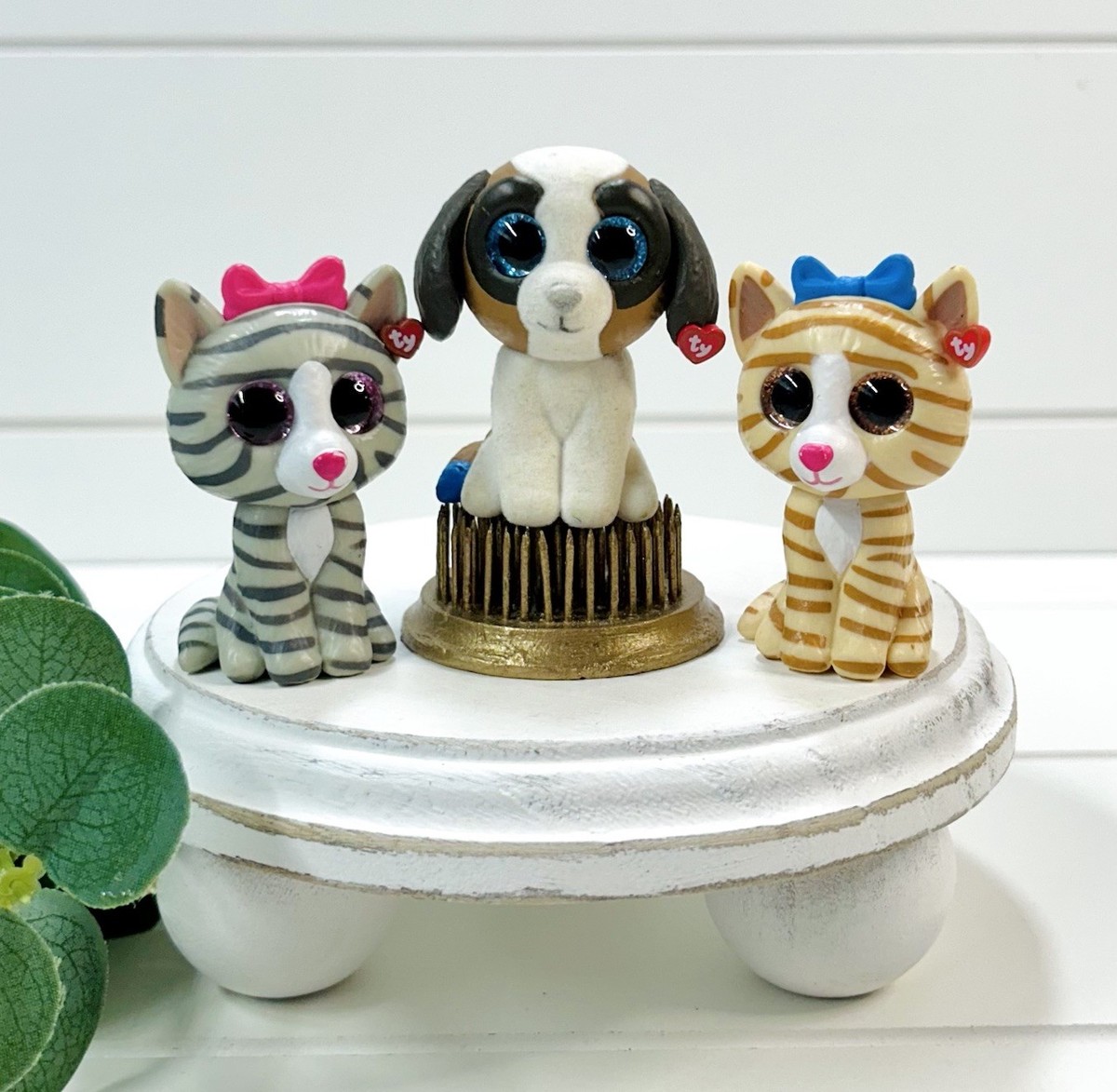 Ty Mini Boos Duke Tabitha Kiki St Bernard Dog Tabby Cats Toy Collectibles