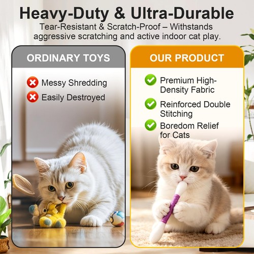 Cotton Swabs Cat Toys with Catnip, 6 Pack Cat Qtip Toy Giant Kitten Chew Stic... - Picture 3 of 6
