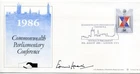 1986 PARLIAMENT GREAT BRITAIN BRADBURY FDC SIGNED the late EDWARD HEATH 49/100