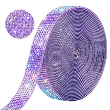 Self Adhesive Purple AB Rhinestone Ribbon Crystal Strips,Bling Christmas Resin