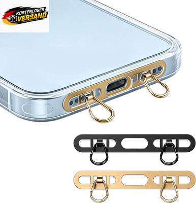 2 Stück Ultra Dünner Phone Lanyard Tab Aus Edelstahl Mit 2-Ring Metal Tether Tab