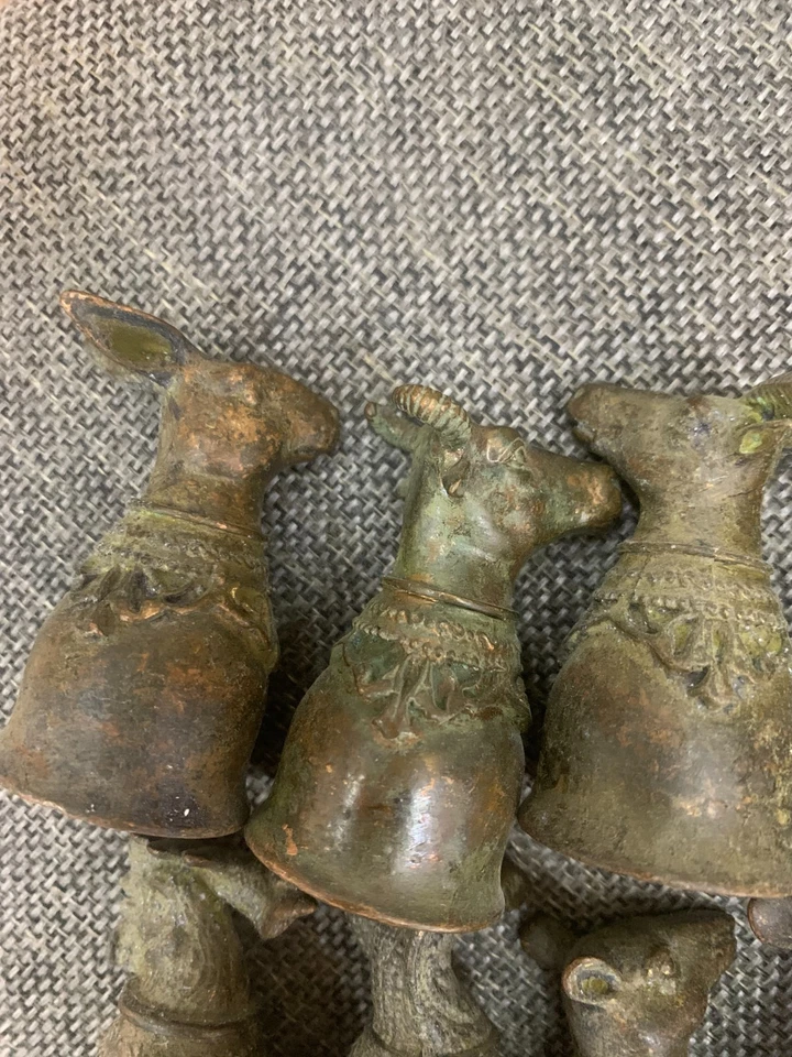 ¡10 tazas finas de bronce chino hechas a mano *cabeza de animal*!!! Foto 3 de 4