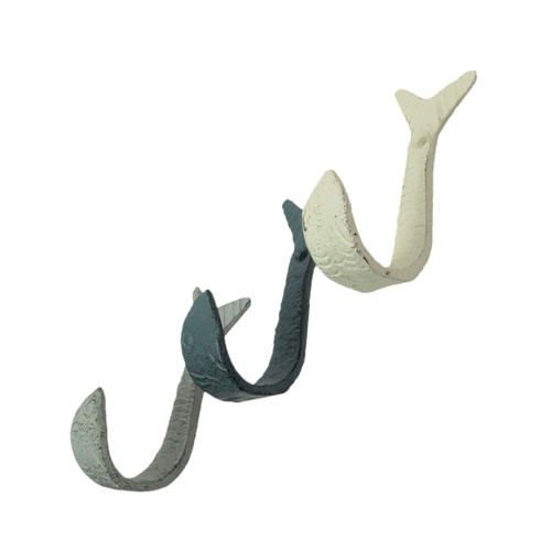 Juego de 3 ganchos de pared volteadores para peces - 4" - azul, gris, blanco - decoración costera - Imagen 3 de 9