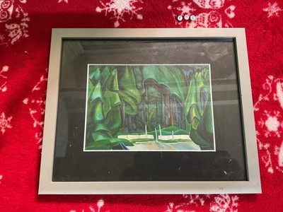 Druck Kunst GERAHMT, seltenes antikes Kunstwerk, EMILY CARR, ETHNISCHE INDIANERKUNST