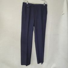 Austin Reed Pants Men 34 Navy Blue Wool Blend Dress Classic Fit Tailored Vintage