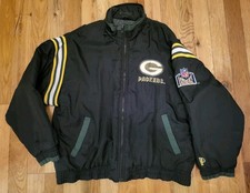 Vintage Green Bay Packers Pro Player Puffer NFL Zipper Jacket SZ L