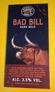 WINCLE brewery BAD BILL real ale beer pump clip badge Macclesfield bull mild