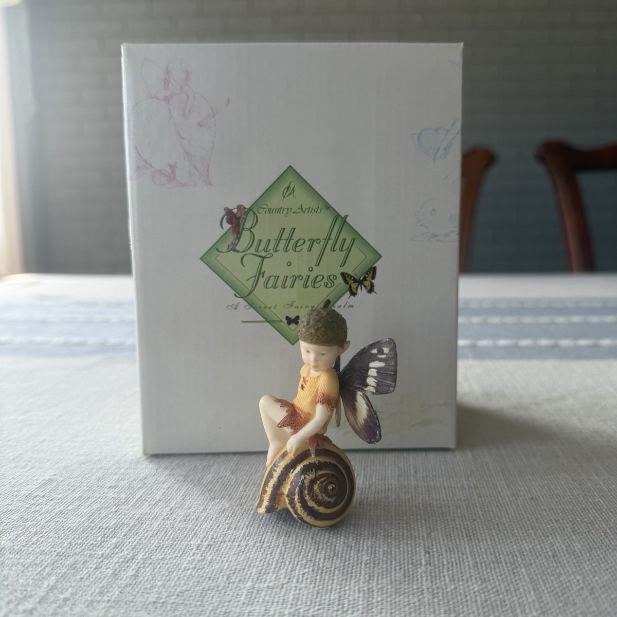 Country Artists Butterfly Fairies do not disturb figurine sat on