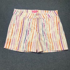 Isaac Mizrahi New York Women's Shorts Size 8 Multicolor Stripe Cotton Blend