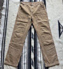 Vintage Carhartt Double Knee Workwear Canvas Faded Pants 36x36 Made In Mexico