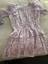 Loveshack Fancy Mini Dress NWOT - Natasha Purple, Pink, White Floral - Medium