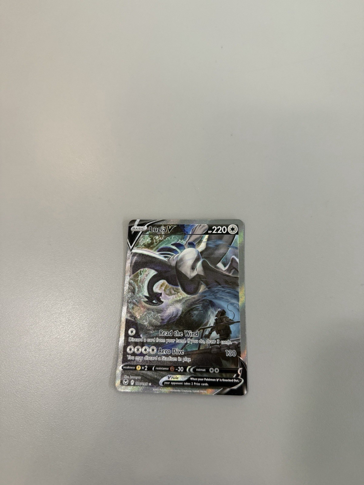 Lugia v Alternate Full Art Holo Card 186/195 Silver Tempest