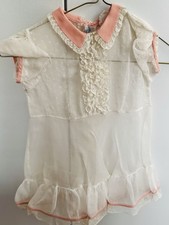 VTG CELESTE New York Toddler Girls Sheer White And Pink Dress LOVELY