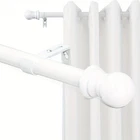 Rod For Window size 28~48" long HD Metal 1" Dia. Window Curtain Rod holder White