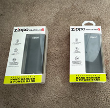 Zippo HEATBANK 6 Rechargeable Hand Warmer Power Bank, Black, 2 Pack