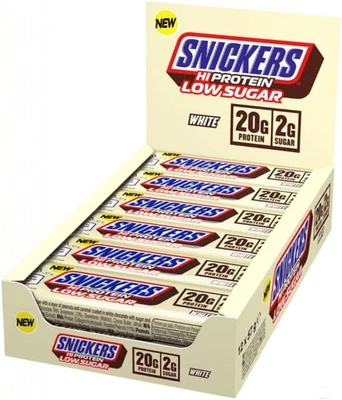 Snickers - White Chocolate Low Sugar Protein Bars | 12 x 57g Pack, Only 2g...