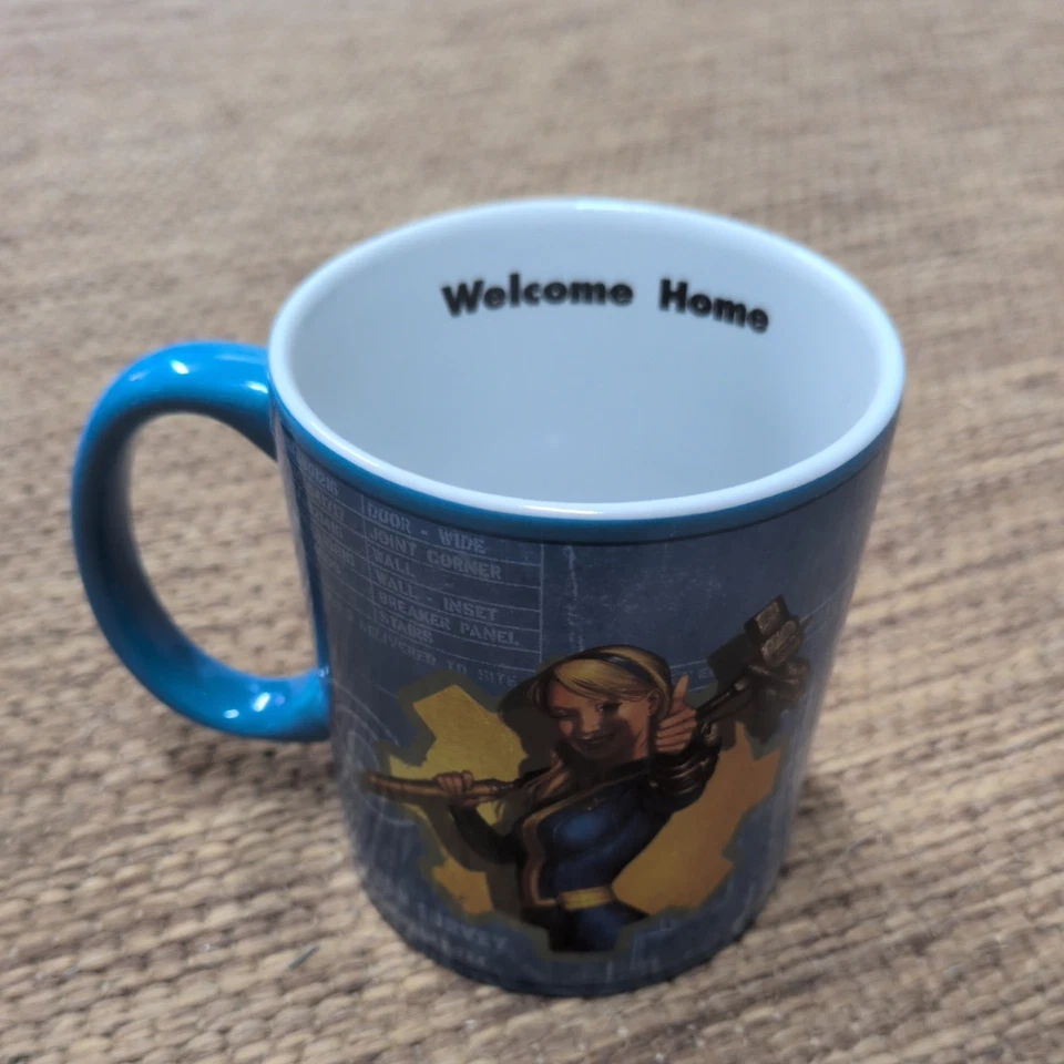 2017 Fallout Blue Vault Girl Welcome Home mug - Display only never used - Image 3 of 4