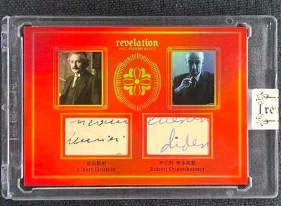 Albert Einstein Robert Oppenheimer Authentic Handwritten Letter Dual Relic Card