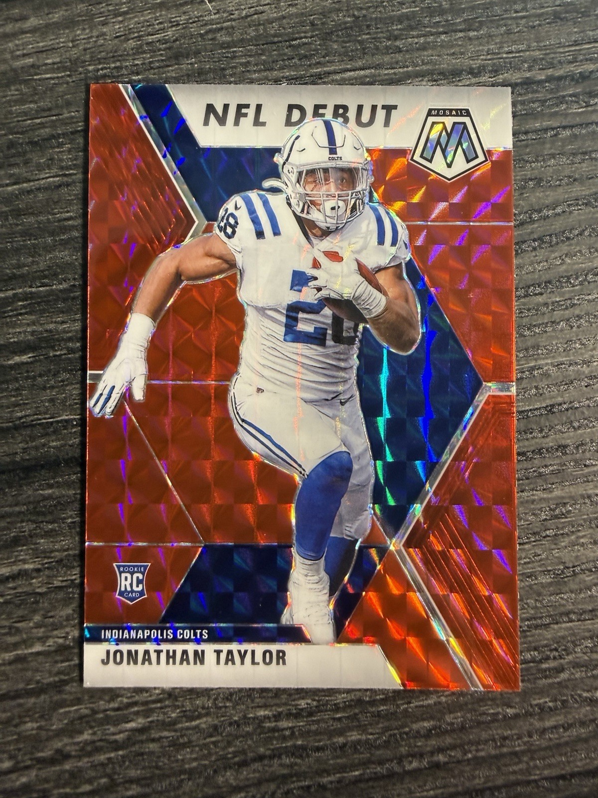 Jonathan Taylor 2020 Panini Mosaic NFL Debut Red Mosaic Colts Football