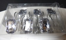 12 Crystal Rectangle Shower Curtain Rings HOOKS Bathroom Better Homes Gardens