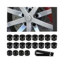 20PCS Car 17mm Lug Nut Covers, Hex Anti-Rust Vehicle Wheel Lug Nut Caps Black