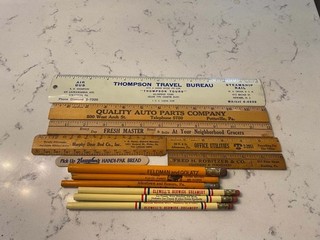 Large Lot Of Vintage/Antique Pennsylvania Advertising Rulers/Pencils