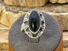 Vintage Southwestern Mexican Sterling Silver Black Onyx Ring sz 4.75--640.26