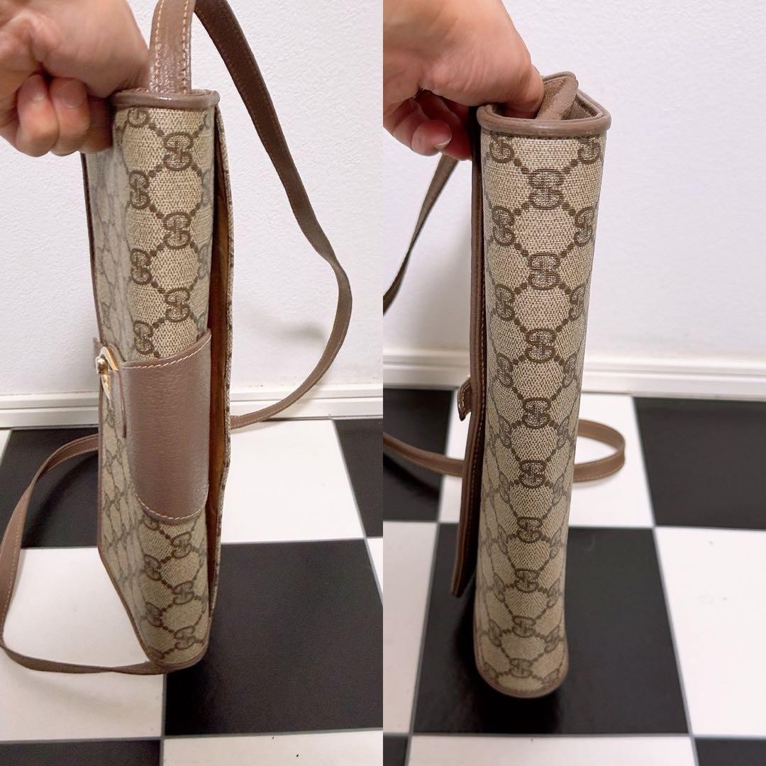 GUCCI GG Shoulder Bag PVC Leather Beige Brown Gold Hardware Logo From Japan thumbnail 18