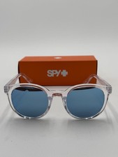 Spy Optic Hi-Fi Sunglasses Crystal Frame Gray Light Blue Spectra Lens NEW