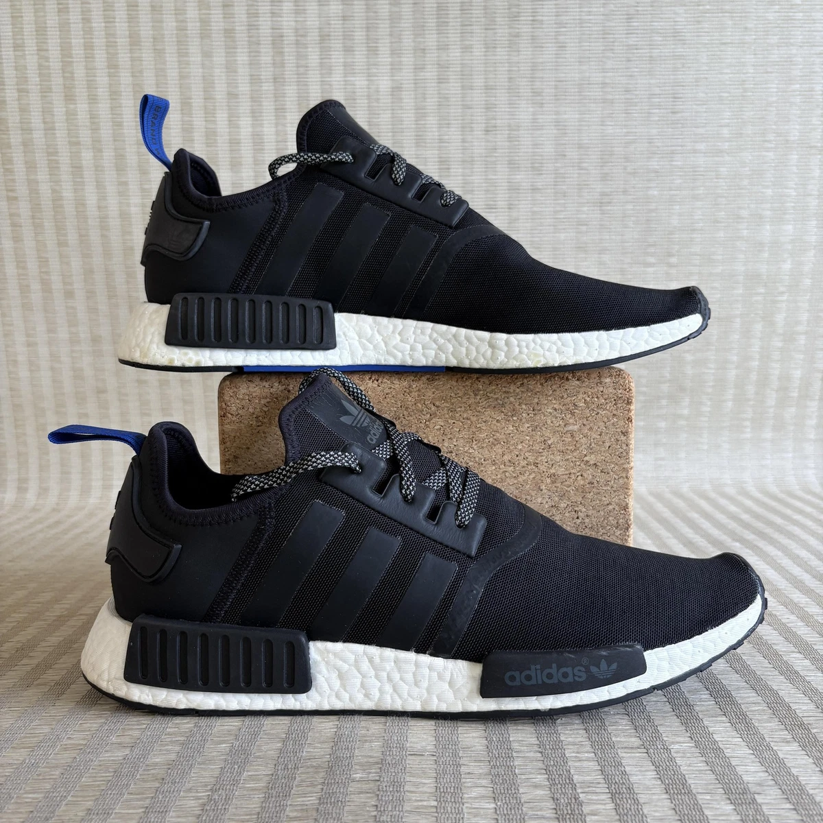 Adidas Trainers Adidas Nmd R1 Blue Tab Adidas NMD R1 Black With Blue Tab