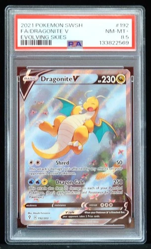2021 Dragonite V #192/203 Evolving Skies PSA 8.5 Pokemon Card