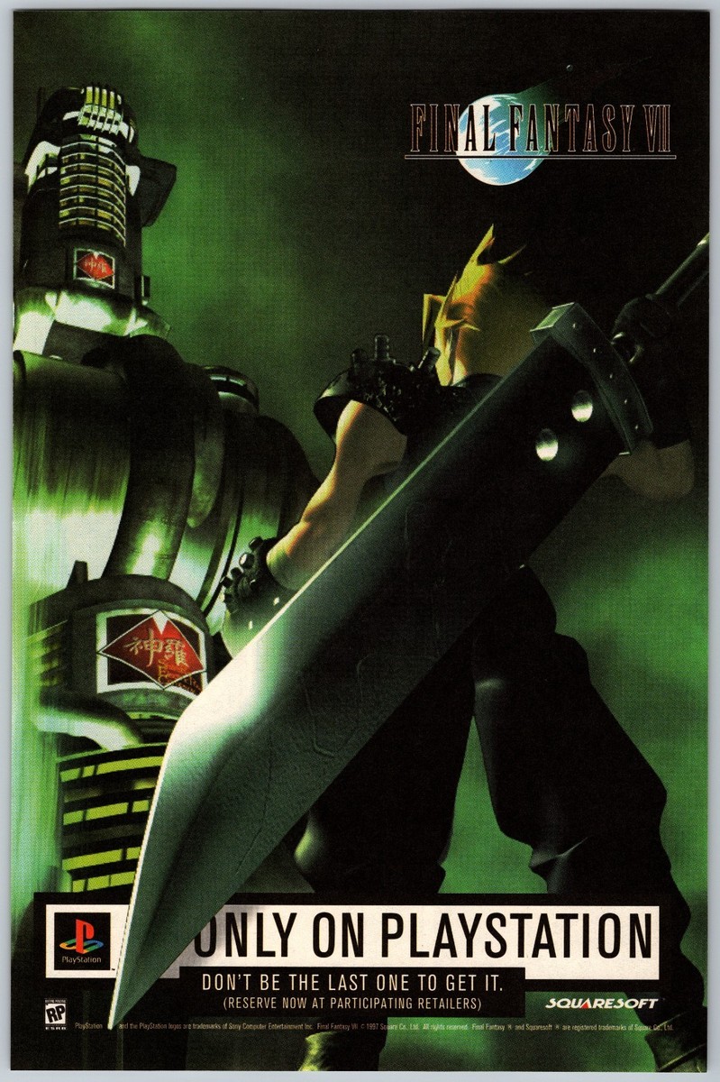 ファイナルファンタジー7 FINAL FANTASY VII 非売品ポスター Final Fantasy VII 7 Print Ad Game Poster Art PROMO Original FF7